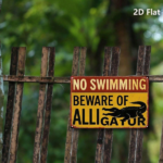 CIFbuy Vintage No Swimming Beware Of Alligator Sign, 8x12 Inch Metal Wall Art, Yellow Red Iron Plaque With Black Alligator Illustration TikTok, TikTok, tion Self-pickup Logiopics - Image 4