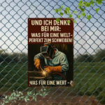 CIFbuy Vintage German Slogan Iron Metal Wall Art, Retro" Industrial Humorous Welding Sign, 2D Flat Metal Plaque 7.87x11.81in, 2D Flat Metal Plaque 7.87x11.81in, Funny Gara Art, ReikTok, Art, ReikTok, t Self-pickup Logiopics - Image 4