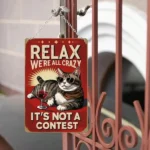 CIFbuy 12x8 Inch Relax Enjoy Life Cat Metal Sign Home Wall Decor Xmas Halloween Gift (TikTok, temu pick-up service) - Image 4