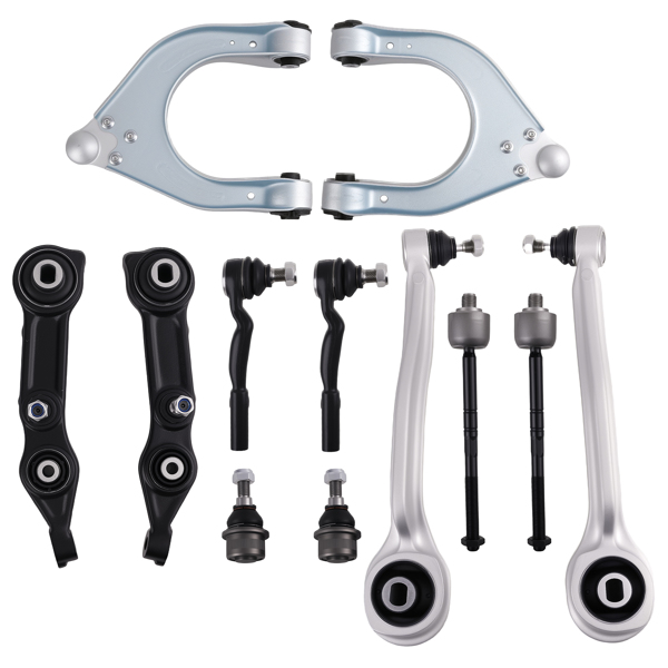 Front Lower Upper Suspension Control Arms Fit for Mercedes Benz CLS500 2006 Front Suspension Kit 12 Piece 2113302503, 2113302603 2113308907, 2113309007