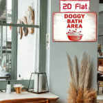 CIFbuy 1pc Doggy Bath Area Metal Sign, Cute Dog" Bathroom Decor, Weatherproof Rustproof UV Resistant, UV Resistant, 7.87x11.81 Inch Unframed Wall Art Cute Dog BathikTok, Cute Dog BathikTok, t Self-pickup Logiopics - Image 7