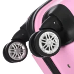 Vertical Striped 3-in-1 Luggage Set with Handle ABS Trolley Case with Swivel Wheels Aluminum Alloy Trolley Suitcase 20in 24in 28in Pink - Image 12