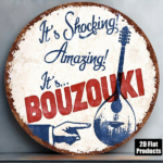CIFbuy 1pc 8x8in Vintage Bouzouki Instrument Round Sign, "" Instrument Round Sign, Sign, Greek Music Culture 2D Flat Decorative Plaque TikTok, Temu Self-pickup Logiaqics - Image 7