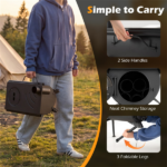 Portable Foldable Wood Burning Tent Stove with 5 Sections Chimney, Heavy Duty Carbon Steel Camping Stove with View Window & Cooking Racks for Outdoor Hunting Camping - Image 10