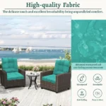 Outdoor High Back Chair Cushions Set of 2, 42"x21"x4" Tufted Waterproof Patio Cushion for Rocking & Dining Chairs, Soft Seat Pad with Ties, Fade-Resistant Indoor/Outdoor Use - Image 7