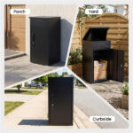 2-in-1 Lockable Mailbox & Package Delivery Box, Galvanized Steel for Outdoor Use (Black) - Image 9