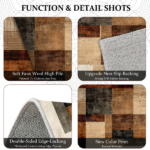 Three-piece kitchen rug set, non-slip and washable, abstract pattern kitchen hallway rug, soft and comfortable, suitable for sinks, floors, entrances, hallways and bathrooms. - Image 5