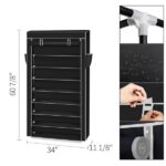 10 Tiers Shoe Rack with Dustproof Cover Closet Shoe Storage Cabinet Organizer Black - Image 9