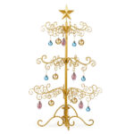 3ft Wrought Iron Christmas Tree, Metal Ornament Display Tree Stand for for Holiday Party Home Decor, Indoor & Outdoor Decor Hanger, Gold - Image 11