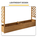 Raised Garden Bed with Trellis, Hanging Roof, Planter Box, Drainage Holes, Vertical Plant Container for Vine Climbing Plant Flower, Standing Wood Planter for Garden Patio Yard, Teak - Image 7