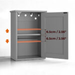 Gray P2 MDF painted finish, 34.6*20*50cm, single door with one shelf, bathroom vanity - Image 4