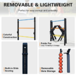 Steel Ladder Toss Game Set, 2 Pack Ladder Ball Rack with 6 Bolas, Assembly-Free Ladder Toss Includes Scorekeeper - Image 5