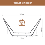 Double-Barrel Hammock Stand Only, Heavy Duty Iron Hammock Frame for All Hammocks, Easy Assembly Hammock Hanging Stand for Garden, Courtyard and Balcony, Black - Image 2