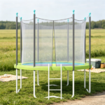 14FT Green Trampoline Spring Pad – No Pole Holes, Reinforced Waterproof Tear Resistant Edges, All Weather Safety Accessory Only trampoline replacement mat