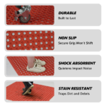 1PC Red Rubber Anti-Fatigue Kitchen Mat, 90x90x1.2cm, Thick Non-Slip Floor Mat - Image 3