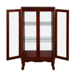 Curio Cabinet Lighted Curio Diapaly Cabinet with Adjustable Shelves and Mirrored Back Panel, Tempered Glass Doors - Image 9