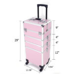 4 in 1 Aluminum Cosmetic Makeup Case Tattoo Box Pink - Image 18