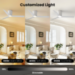 Ceiling Fans with Dimmable Led Lights, 52 Inch Flush Mount Ceiling Fan Remote Control, Quiet DC Reversible Motor for Summer Winter, Low Profile Modern ABS Blades Indoor Use, 3X-Z3[Unable ship on weekends, TK/TEMU only for pickup, only TX10643 warehouse supports GOFO] - Image 10