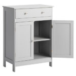 Gray particleboard with melamine veneer, 60*30*80cm, double doors, single drawer, bathroom vanity - Image 2