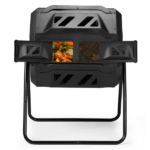 Outdoor Compost Tumbler Dual Chamber, Outdoor Tumbling Composter Dual Rotating Batch Compost Bin, 42 Gallon, Black - Image 6