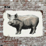 CIFbuy 1pc Vintage Cartoon Pig Metal Sign, 8x12 Inch Cute Animal Tin Wall Art, Retro Decorative Painting For Living Room Bedroom Office TikTok, TikTok, Self-pickup Logiopics - Image 7