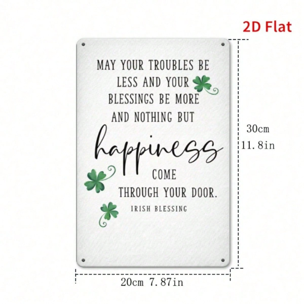 CIFbuy Green Leaves Blessing Metal Plaque Sign, Vintage Rustic 2D Flat Printed Wall Art, Multipurpose Decorative Sign For Home Bedroom TikTok, TikTok, Wall Art Self-pickup Logiopics