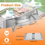 Foldable Charcoal BBQ Grill Stainless Steel Grill Net Easy Setup Portable Tabletop Barbecue Grill for Camping Picnic Outdoor Party Backyard - Image 6