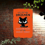 CIFbuy 1pc Funny Cat Metal Wall Art Retro Iron" Sign, German Humorous Quote Lass Dich Mal Drücken, 2D Flat Decor For Home Bedroom, 2D Flat Decor For Home Bedroom, 7.87x Retro Iron Sign,ikTok, Retro Iron Sign,ikTok, t Self-pickup Logiopics - Image 3