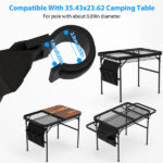 Hanging Storage Net for 35.43x23.62 Camping Table Under Table Folding Net Bag Tear-Resistant with 3 Side Pockets 4 Corner Clips for Camping Hiking Fishing - Image 6