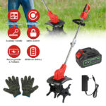 21V Electric Cordless Electric Soil Cultivator - 550W High Power 300RPM, 4-Blade 16 Steel Tines , 4000mAh Battery + Battery Display, Safety Protection + Auxiliary Handle, Perfect for Weeding/Lawn Care - Image 12