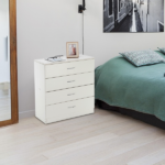MDF Wood Simple 4-Drawer Dresser White - Image 18