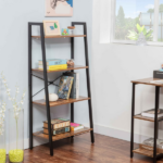 Industrial 4-Tier Bookshelf, Freestanding Rustic Display Bookcase Storage Rack Shelf Plant Stand for Living Room Home Office, Brown