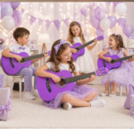 Purple 30-inch Round Acoustic Guitar with Picks, Strings, Capo, Case, Tuner, and Strap - Image 10