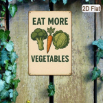 CIFbuy Retro Eat More Veggies Metal Tin Sign, 8x12 Inch 1PC 2D Flat Green Carrots Lettuce Vegetables Pattern Inspirational Farm Wall Ar TikTok, TikTok, l Ar Self-pickup Logiopics - Image 6