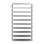 10 Tiers Shoe Rack with Dustproof Cover Closet Shoe Storage Cabinet Organizer Gray - Image 6