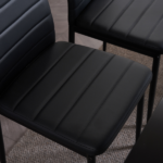 4pcs Elegant Assembled Stripping Texture High Backrest Dining Chairs Black Replace encoding 13028198-18410366 - Image 20