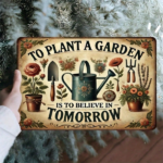 CIFbuy Vintage | 8x12 Inch 1PC 2D Flat Iron Metal Sign, Rustic Gardening Tools Pattern Wall Art Decor With Plant A Garden Believe In To TikTok, TikTok, n To Self-pickup Logiopics - Image 4