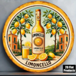 CIFbuy 1pc Vintage Italian Limoncello Sign 8x8in 2D, "" Vintage Italian Limoncello, Limoncello Sign 8x8in 2D Flat Round Decorative Plaque TikTok, Temu Self-pickup Logiaqics - Image 4