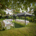 10'x20' Instant Pop Up Canopy Tent Black, 6 Panels 2 Doors 4 Mesh Windows, 28/22mm Powder Coated Steel Frame, 10x20mm Crossbar, 210D Oxford Folding Outdoor Tent with Carry Bag No Sandbags - Image 35
