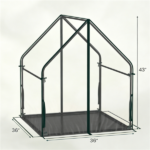 36" x 36" x 43" Mini Outdoor Greenhouse with Detachable PE Bottom Mat, Heavy‑Duty Metal Frame Small Grow Tent with Wind Ropes & Ground Stakes for Garden Balcony Patio - Image 8