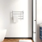 22.5" Brushed Nickel Heated Towel Rack for Bathroom,Wall Mounted with Intelligent Touch Screen Timer, 4-Bar Towel Warmer, 304 Stainless Steel Polished, Plug-in/Hard-Wired[Unable ship on weekends, TK/TEMU only for pickup, only TX10643 warehouse supports GOFO] - Image 8