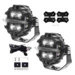 3.5" LED Off Road Lights Round LED Pod Lights with Amber DRL fit for Jeep, Pickup - Image 6