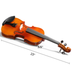 Brand new 4/4 natural tiger-striped acoustic violin set includes pitch stickers, tuner, strings, shoulder rest, rosin, bow, and premium gift box. - Image 5