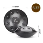 10 Notes Black Solid Color Handpan Drum Steel Percussion Instrument - Image 2