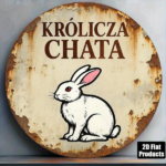 CIFbuy 1pc Vintage French Rabbit House Metal Wall Sign, 8-Inch Round Królcz Chatka Plaque, Durable Aluminum 2D Flat Art, French Country TikTok, TikTok, Self-pickup Logiopics
