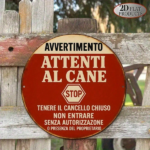 CIFbuy 1pc Vintage Italian "Beware Of Dog" Warning Sign, 8-Inch Round Metal Plaque With Stop Symbol & Dog Icon, Outdoor Aluminum Decor TikTok, TikTok, Self-pickup Logiopics - Image 7