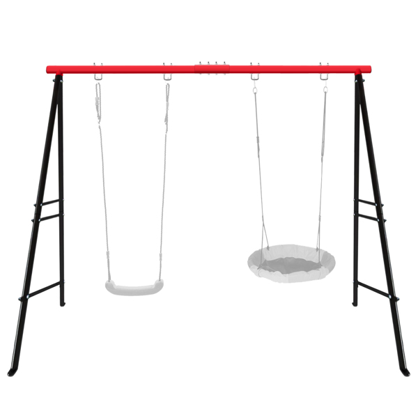 Swing Stand Frame,Swing Set Frame for Both Kids and Adults,500 Lbs Heavy-Duty Metal A-Frame Backyard Swing for Indoor Outdoor,Red(Frame Only)Non-eBay certified warehouse delivery