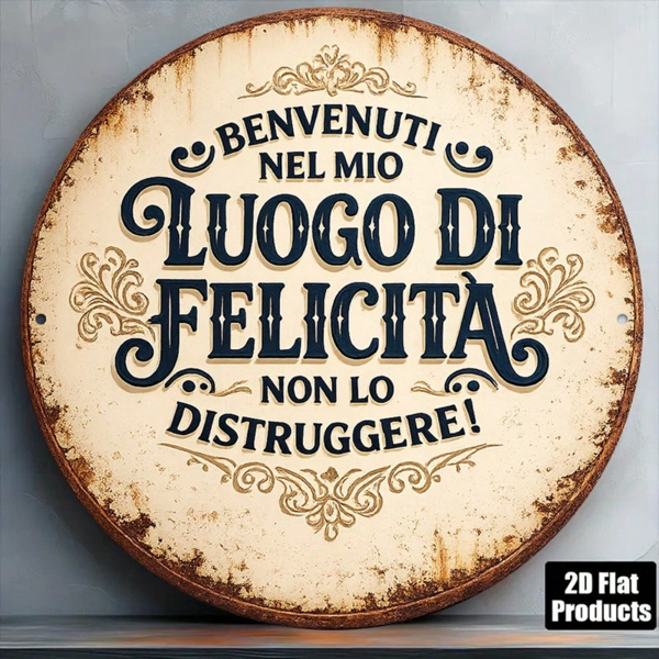 20529040-e6ea-4a52-87a8-e911a7d68522.png CIFbuy 1pc 8x8in Vintage Round Sign Welcome To, "" Sign Welcome, To My Happy Place Do Not Disturb Plaque TikTok, Temu Self-pickup Logiaqics - Image 1