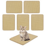 16 x 12 Inch Natural 6-Piece Cat Scratching Mats, Sisal Material Anti-Slip Latex Backing Furniture Protector