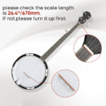 Full Size 5 String Right Handed Banjos Set with Closed Solid Sapele Back & Premium Mahogany Neck and Premium Accessories - Image 15